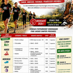 Horaires des entraînements Saison 2026-2027